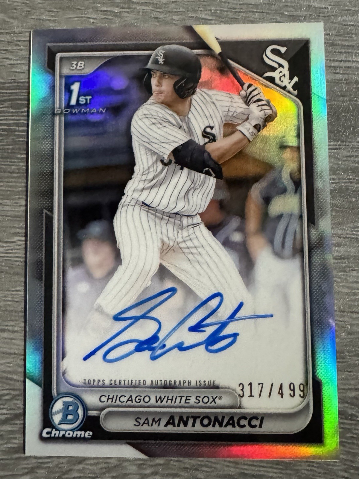 2024 (1ST) Bowman Chrome Draft SAM ANTONACCI Auto REFRACTOR Rookie RC #’D/499