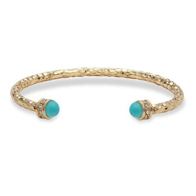 Halcyon Days Hammered Torque Bangle Turquoise/Gold