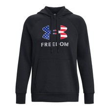 Under Armour 1379624 Women's UA Freedom Rival Fleece Logo Hoodie, Black, Small