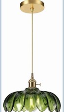 Vintage Pendant Light Shade, Green Glass Pendant Light Shade,E27 Hanging Ceiling