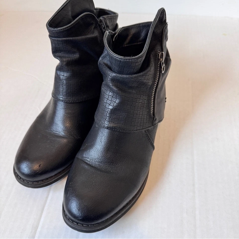 Botines Patrizia de cuero negro con cremallera para motociclista para mujer 10 otoño botines góticos Foto 4 de 4