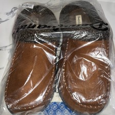 Dearfoams Men's Brendan Microsuede Moccasin Clog Slippers Size 13-14 Wide New