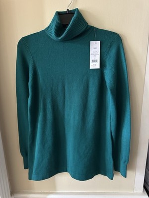 NWT French Connection Dark Tribal Teal Babysoft Turtleneck Tunic Size Large 