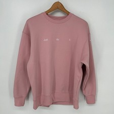 Nike Sweatshirt Womens Small Pink Therma Fit Just Do It Crew Neck