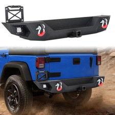 For 2018-2026 Wrangler Jl Jlu Rear Bumper Tow Hooks Step Bumper 2xlights Steel For 2018-2026 Wrangler Jl Jlu Rear Bumper Tow Hooks Step Bumper 2xlights Steel