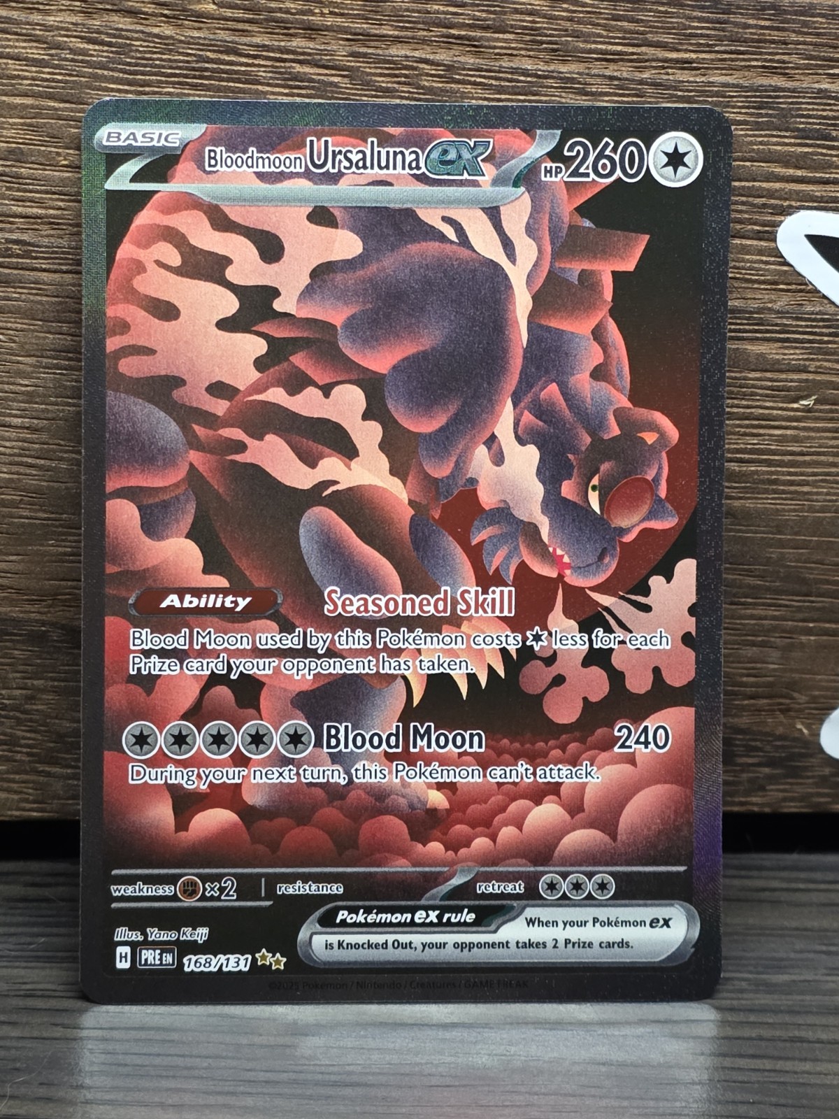 Blood Moon Ursaluna EX Prismatic Evolutions Card 168/131 Pokemon Card NM