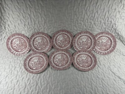 8 Royal Wessex Bread Plates Willow Rosa 6 3/4  Across Newark Chelsea Shape Pink