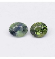    Pair 2pcs/0.96ct t.w Oval Natural Blue Green Sapphire - Unheated, Gemstone