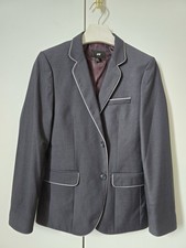 H M Charcoal Piping Blazer - Casual Stylish Jacket 36R