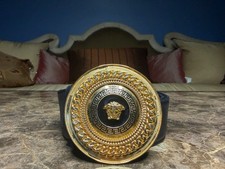VERSACE Gold-tone Medusa Greek Key Round Belt 36 Inch
