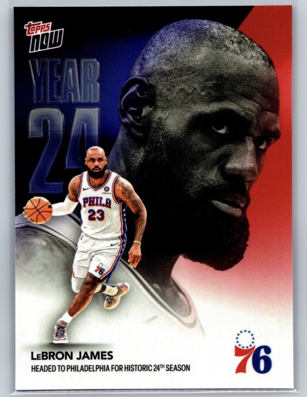 LeBron James Topps NOW 2026-27 Year 24 Philadelphia 76ers #OS3 in hand 