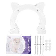  White Cat Door Interior CatHead Shaped Plastic Cat Pass Through Door With