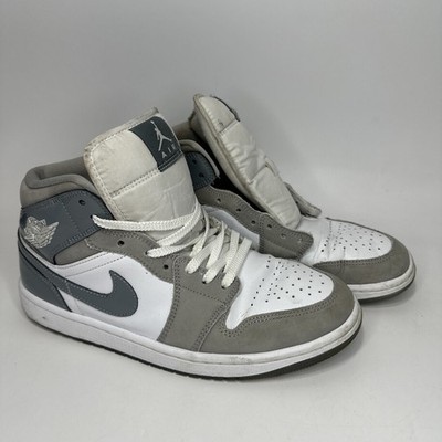 Nike Air Jordan 1 Mid SE White Medium Grey Cool Grey Shoes HF3216-100 Men Size 9