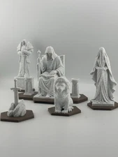 Custom Terrain Set Of Five Marble Statues For Heroscape Table Top Game