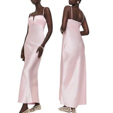 Reformation NWT Brie Silk Maxi Dress Pastel Minimalist Cherry Blossom Pink SZ 10