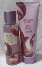 Victoria's Secret Fragrance Mist Lotion Lot Set of 2 LOVE SPELL BRULEE