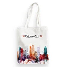 EIXU Chicago Souvenirs Girls Trip Tote Bag Reusable Beach Bag Multi