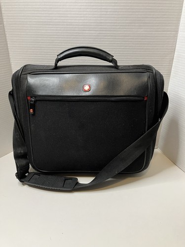 Wenger Swiss Army Laptop Computer Case Shoulder Bag Carry On Briefcase Black 15”