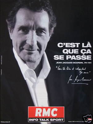 WERBUNG RMC RADIO MONTE CARLO JEAN-JACQUES BOURDIN DAS PASSIERT