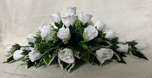 Top table Arrangement Decoration Artificial Wedding Flowers All White roses Gyp - Picture 11 of 24
