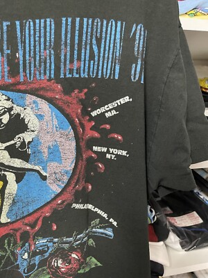 Vintage 90s Guns n Roses Shirt Brockum 1991 Band Tour USA Single