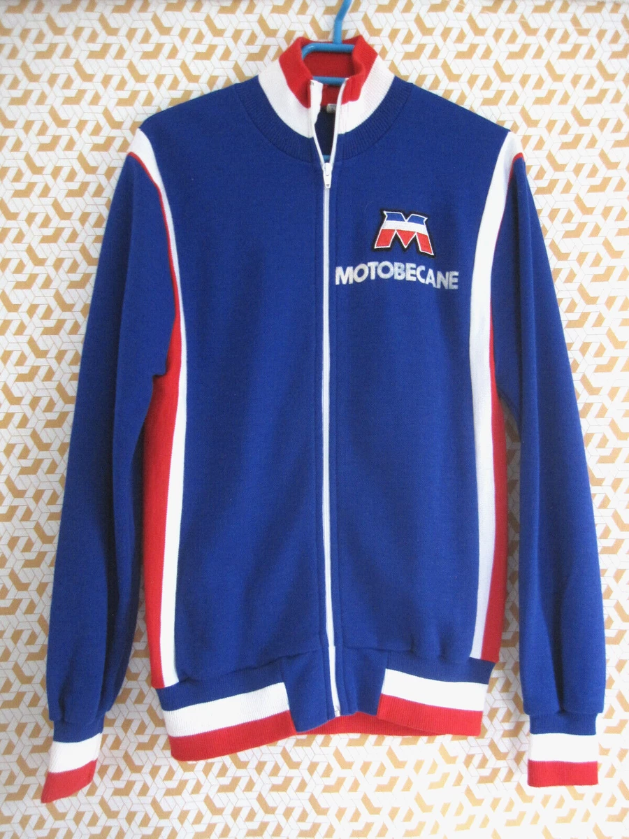 Maillot Cycliste Vintage MOTOBECANE - Années 80 - Aspect Velours - Taille M