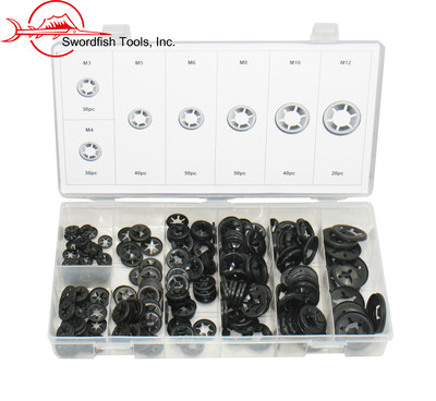 #ad Swordfish 32341 260pc Push Nut Push on Retainer Starlock Washer Assortment $21.98