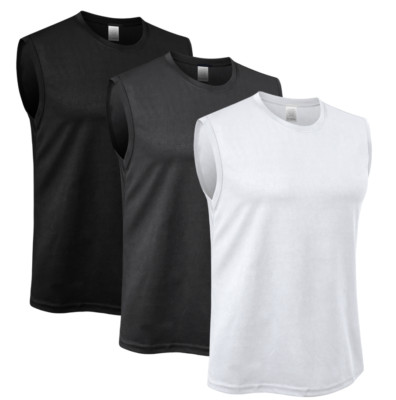 3PCS Tanktop Tee T-Shirt Achselshirt Muskelshirt Basic Men Herren Mix Unifarben