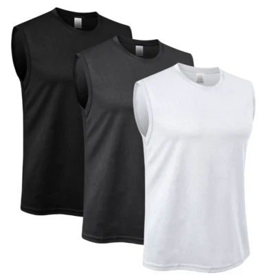 3X MEETYOO Herren Tank Top Classic ärmellos Muskelshirtst Männe Fitness Sport