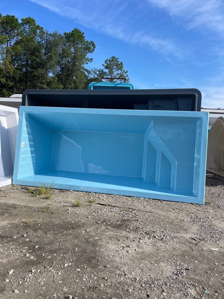 Compact Pool Shell Fiberglass Pool shell INFINITY SLIM 500 DIY ( 7.2 X 16.4 X 4.7 ) | eBay