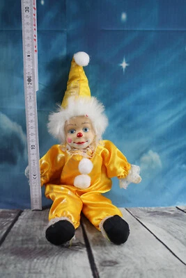 Harlekin Clown Puppe ca. 32 cm mit Zipfelmütze - Bild 1 von 2