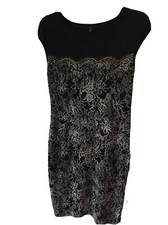 Black Stretch Designer Dress MARC CAIN Size 3 Small Germany Fleece Mob Wife VNTG