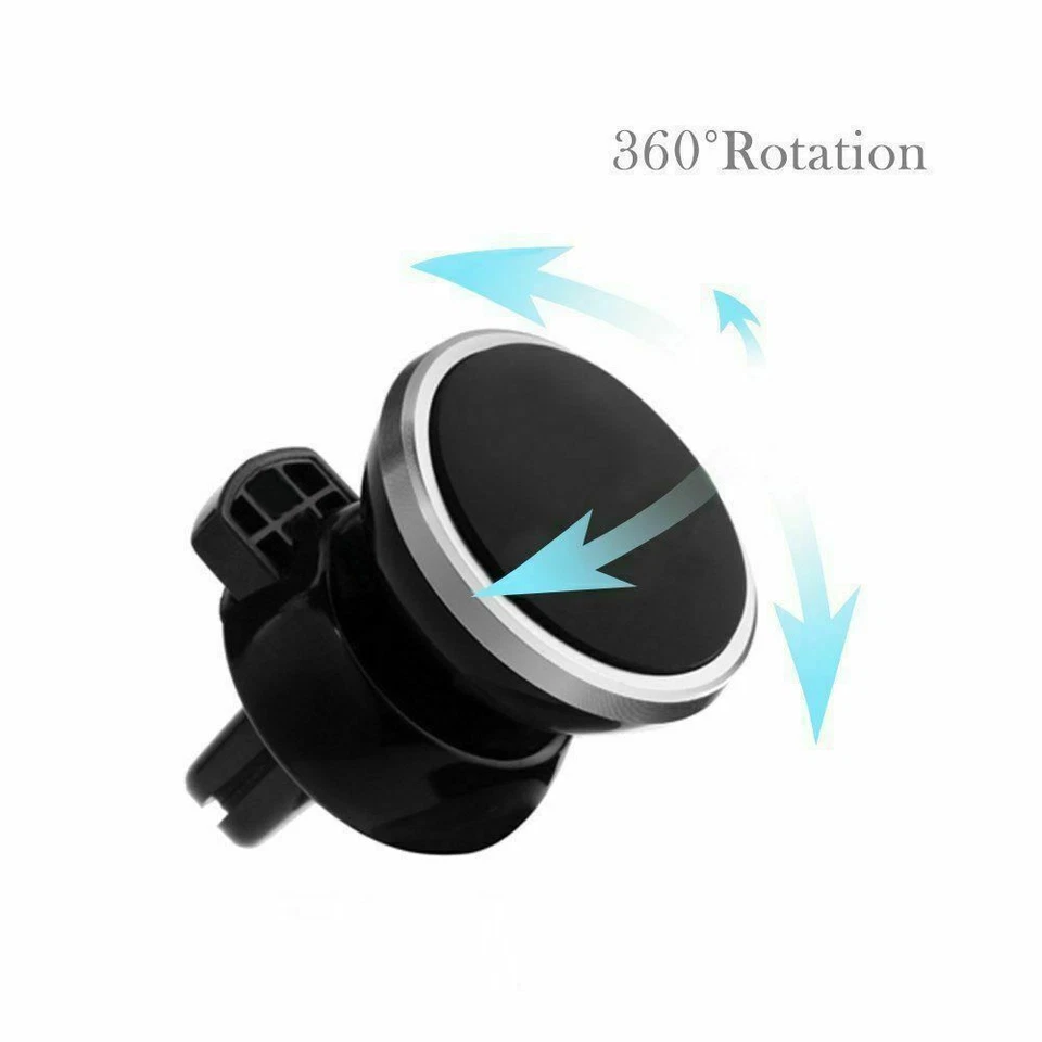 360 Rotate Magnetic Car Mount Holder Air Vent Stand For Universal Cell Phone GPS - Image 3 of 4