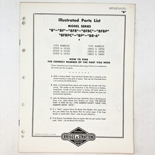 Vtg 1973 Briggs & Stratton Model 8 8F 8FB 8FC 8FBP 8FBPC Illustrated Parts List