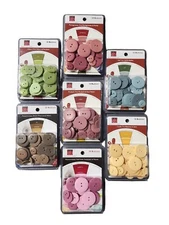 Lot of 7 - Bazzill Basics Paper - Monochromatic 30 Buttons Ea. -Different Colors