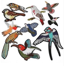 TROPICAL BIRDS iron on patches - Choose 1 Bird or all 10 Styles 2-1/4" to 4-1/2"