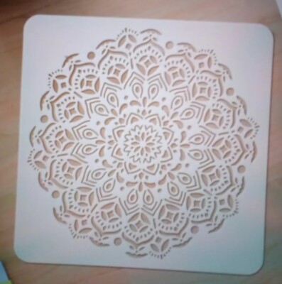 GROßE MANDALA BLUME DESIGN Wiederverwendbare Schablone Basteln Malen usw. Neu 30x30cm