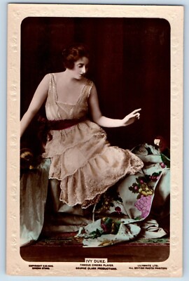 Ivy Duke Postcard RPPC Photo British Actress Cinema Player Pretty Woman Studio