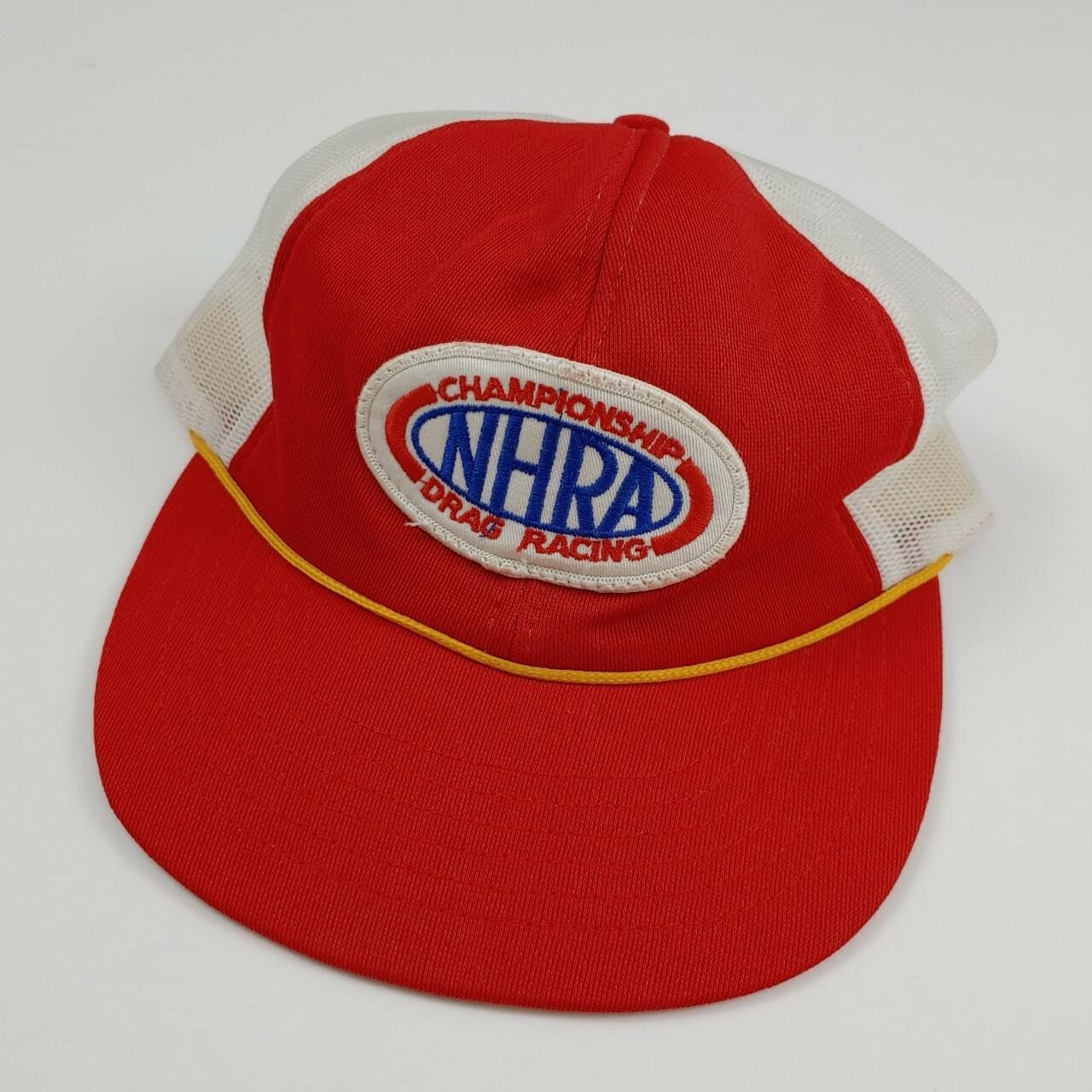 Vintage 90s NHRA Mesh Rope Hat Rare Hot Rod Drag Raci… - Gem