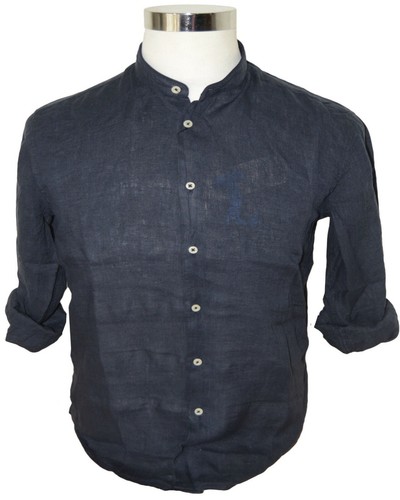 CAMICIA UOMO Taglie forti puro lino collo coreana 2XL 3XL 4XL 5XL 6XL Blu  TIPOS | eBay
