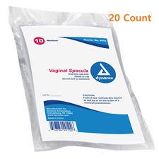 20 Pack, Disposable Vaginal Speculum NonSterile, MEDIUM Unadaptable 4912