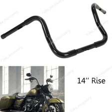 14" Rise 1-1/4" Ape Hanger Handlebar Fit For Harley Softail FLST FXST Sportster