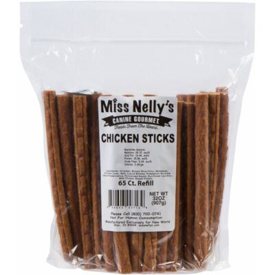 Miss Nelly's - Jerky Dog Treats  - Chicken Sticks - 2lb. Refill Bag