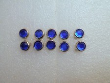 Rim Set Acrylic Crystal Spots for Leather - 5/16" - 2 Prong 1/4" - Sapphire Blue