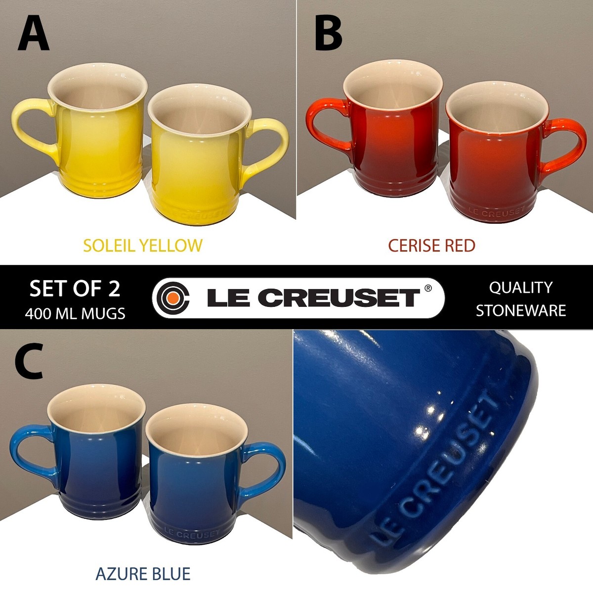 Le Creuset Zijgrepen, set van 2, siliconen, flexibel, hittebestendig tot 250 °C, vulkanisch