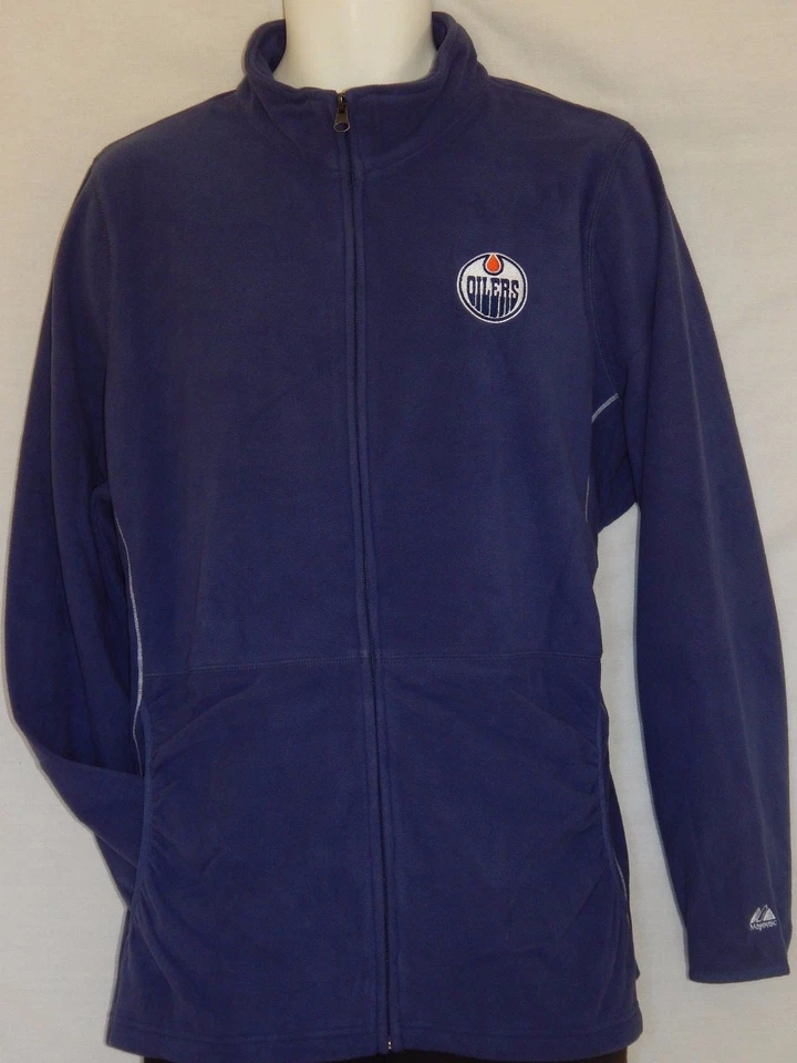 Womens Full Zip Jacket Edmonton Oilers Size Medium Large XXL Blue Fleece up Coat - Image 4 of 4