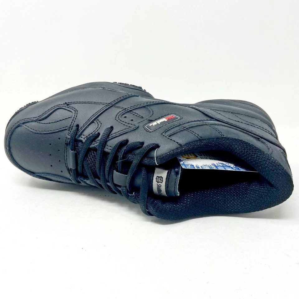 Skidbuster Slip Resistant Black Womens Wide Width Leather Shoes S5055 - Image 4 of 4
