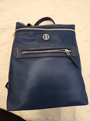 Giani Bernini Nylon Backpack Navy Silver