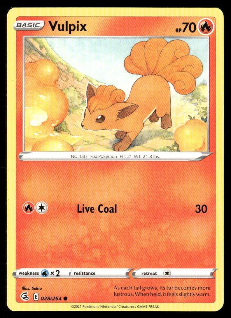 Vulpix (28) 028/264 SWSH08 Fusion Strike C NM Pokémon — English