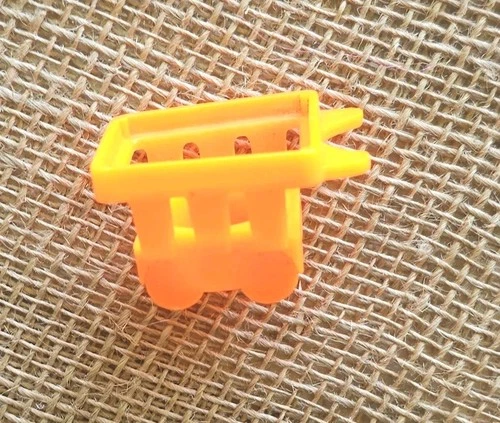 Vintage Fisher Price Little People Orange Shopping Cart #2580